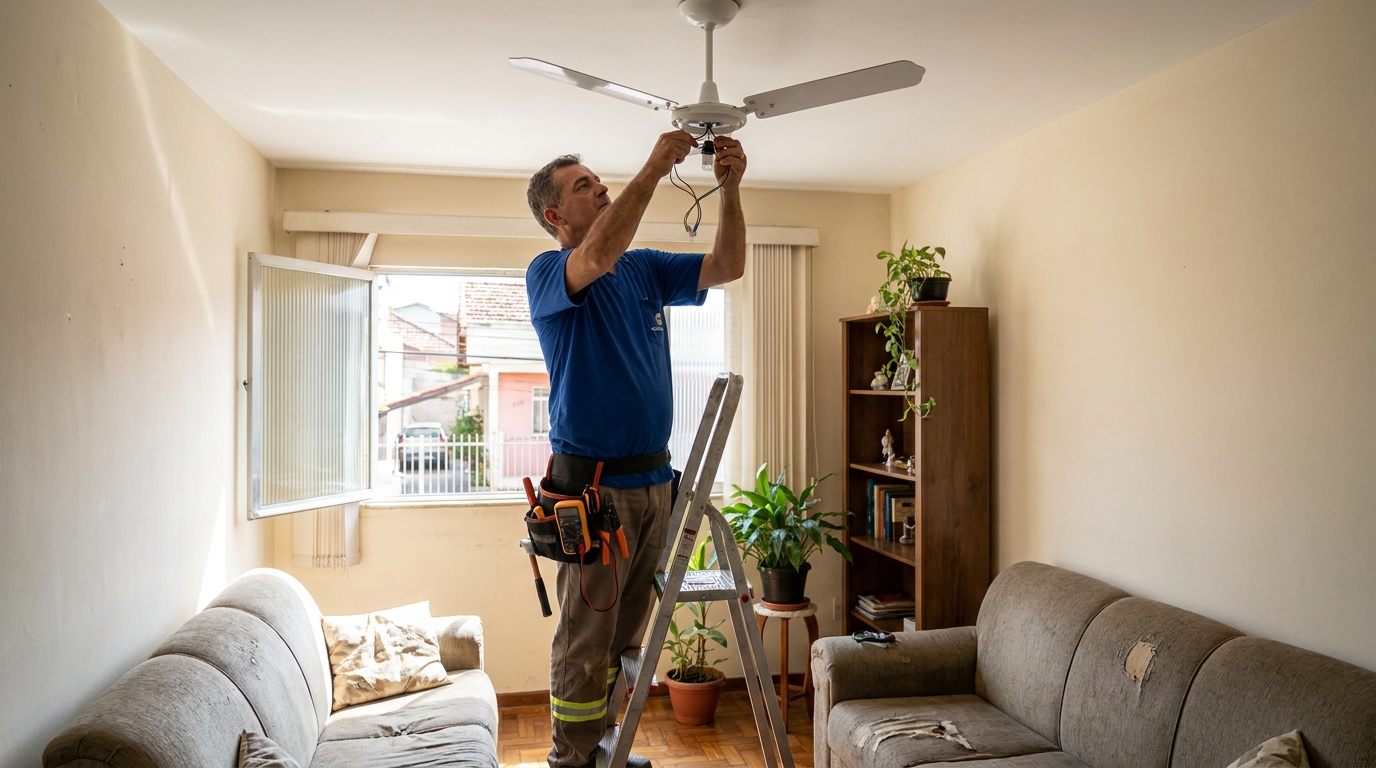 Montagem de Ventilador no Cariru, Ipatinga‑MG